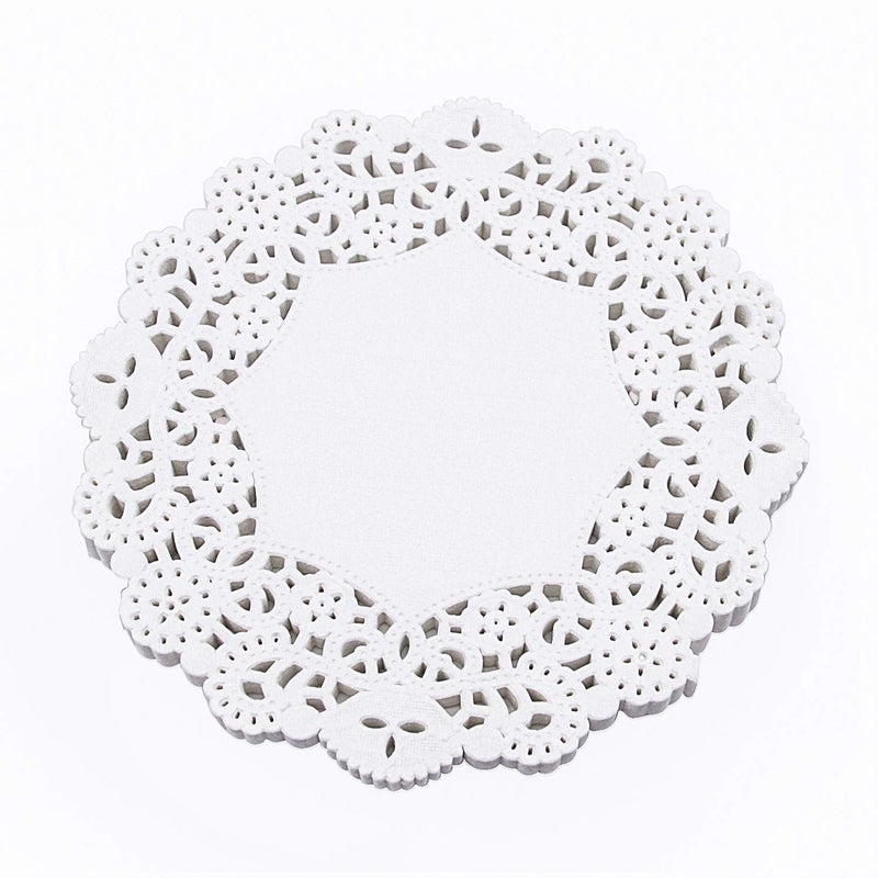 ZOENHOU 600 PCS Round Paper Doilies, 3.5, 4.5, 5.5, 6.5, 7.5, 8.5 Inch Lace Doily Paper, Bulk Round Decorative Paper Placemats for Desserts, Cakes - Image 5